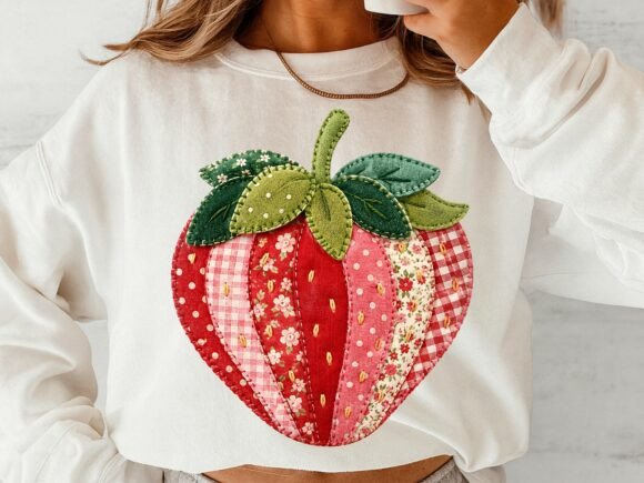 Download Patchwork Strawberry PNG Design - Premium Resources