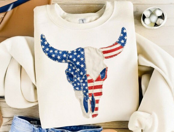 Download USA Flag Cow Skull Sublimation Design - Premium Resources